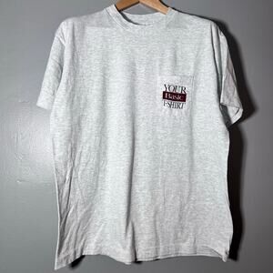 VTG Keep It Basic Gray Pocket T-Shirt XL Soft Tee Heavyweight Cotton Streetwear